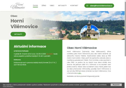 Zobrazit webové stránky Obecní úřad Horní Vilémovice