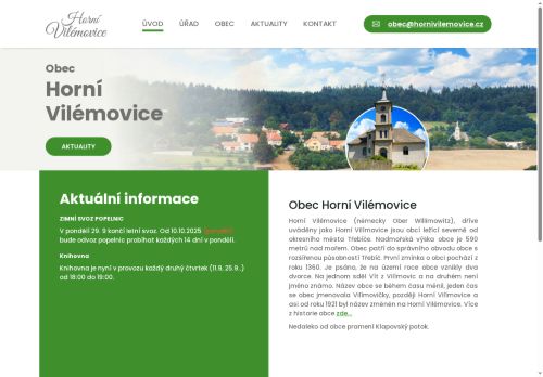 Zobrazit webové stránky Obecní úřad Horní Vilémovice