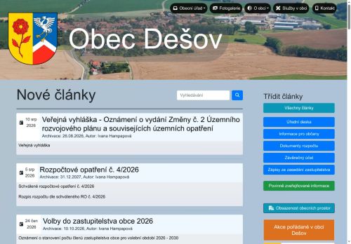 Zobrazit webové stránky Obecní úřad Dešov
