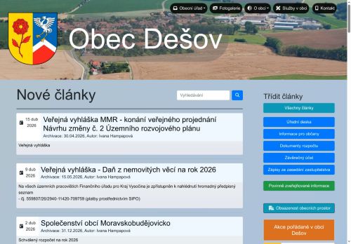 Zobrazit webové stránky Obecní úřad Dešov