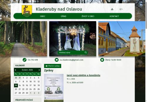 Zobrazit webové stránky Obecní úřad Kladeruby nad Oslavou