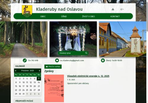 Zobrazit webové stránky Obecní úřad Kladeruby nad Oslavou