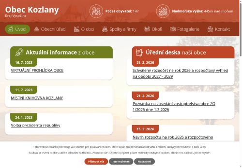 Zobrazit webové stránky Obecní úřad Kozlany
