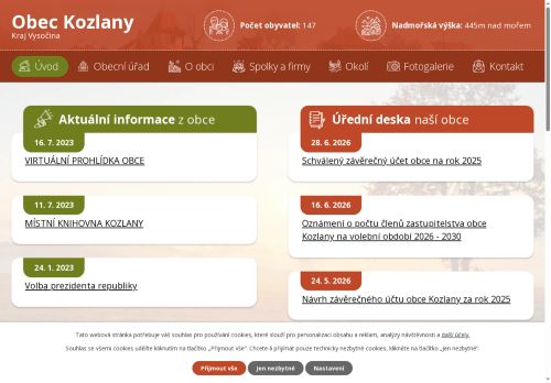 Zobrazit webové stránky Obecní úřad Kozlany