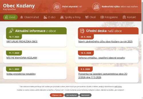 Zobrazit webové stránky Obecní úřad Kozlany