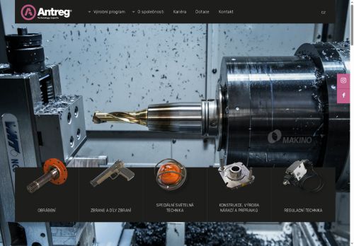 Webové stránky ANTREG,a.s., Vyškov