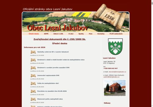 Zobrazit webové stránky Obecní úřad Lesní Jakubov