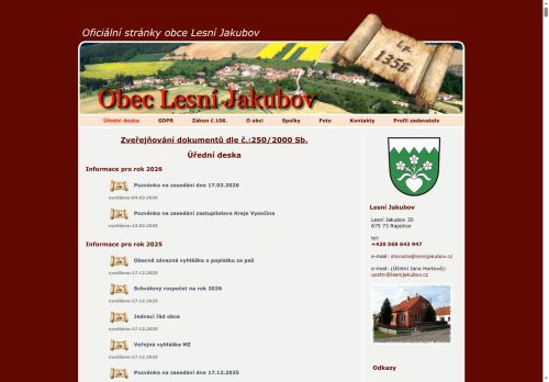 Zobrazit webové stránky Obecní úřad Lesní Jakubov