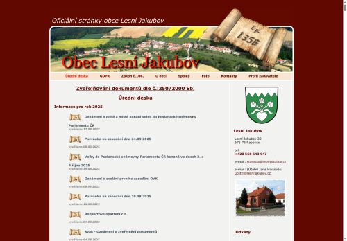 Zobrazit webové stránky Obecní úřad Lesní Jakubov