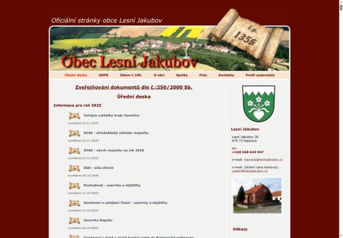 Zobrazit webové stránky Obecní úřad Lesní Jakubov