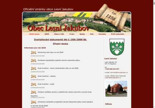 Zobrazit webové stránky Obecní úřad Lesní Jakubov