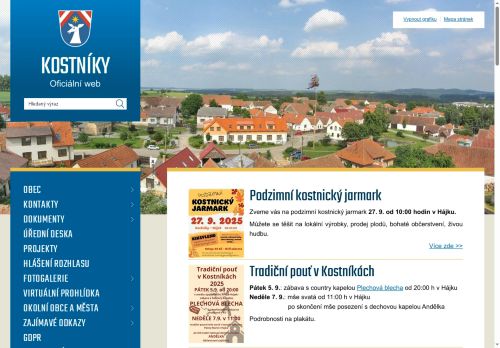 Zobrazit webové stránky Obecní úřad Kostníky
