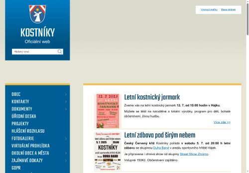 Zobrazit webové stránky Obecní úřad Kostníky