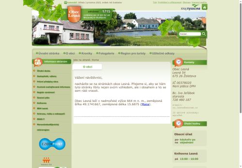 Zobrazit webové stránky Obecní úřad Lesná