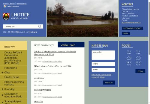 Zobrazit webové stránky Obecní úřad Lhotice