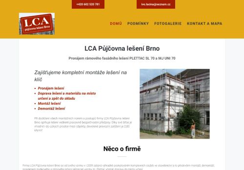 Zobrazit webové stránky LCA Půjčovna lešení Brno