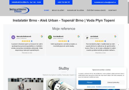 Zobrazit webové stránky Instalatér Brno - Aleš Urban