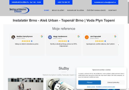 Zobrazit webové stránky Instalatér Brno - Aleš Urban