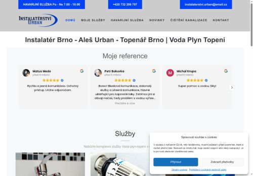 Zobrazit webové stránky Instalatér Brno - Aleš Urban