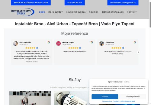 Zobrazit webové stránky Instalatér Brno - Aleš Urban