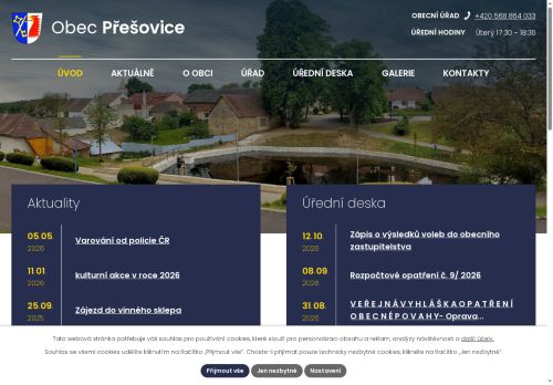 Zobrazit webové stránky Obecní úřad Přešovice