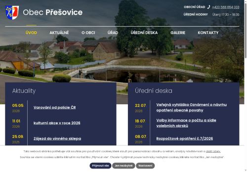 Zobrazit webové stránky Obecní úřad Přešovice