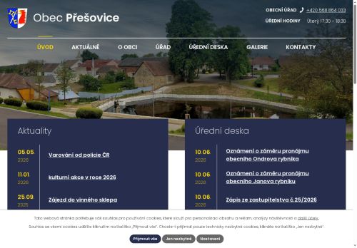 Zobrazit webové stránky Obecní úřad Přešovice