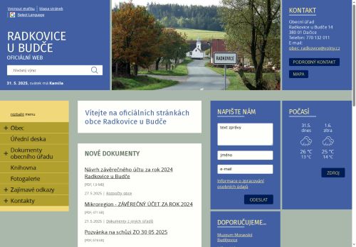 Zobrazit webové stránky Obecní úřad Radkovice u Budče