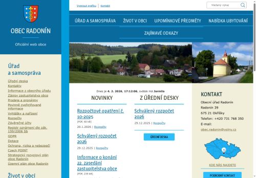 Zobrazit webové stránky Obecní úřad Radonín