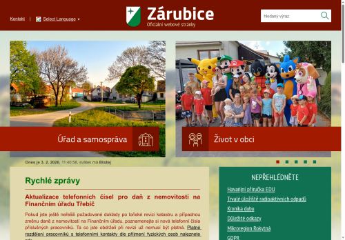 Zobrazit webové stránky Obecní úřad Zárubice