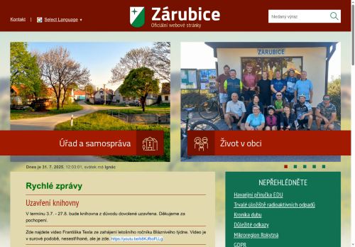 Zobrazit webové stránky Obecní úřad Zárubice