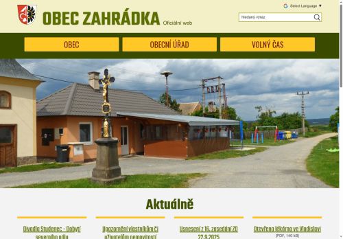 Zobrazit webové stránky Obecní úřad Zahrádka