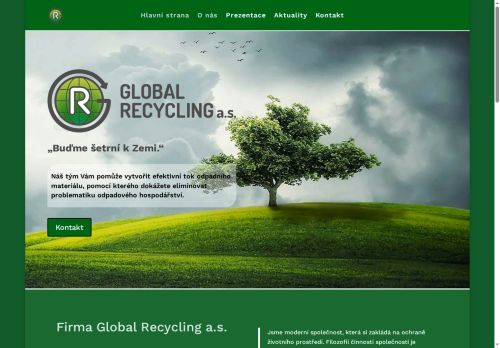 Webové stránky GLOBAL RECYCLING a.s., Klenovice na Hané