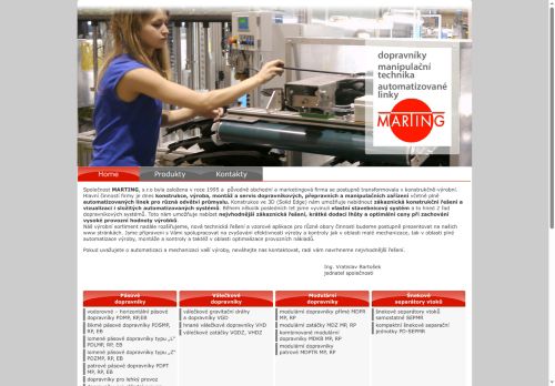 MARTING, s.r.o. nabízí práci na pozici Technik, konstruktér v obci Brno