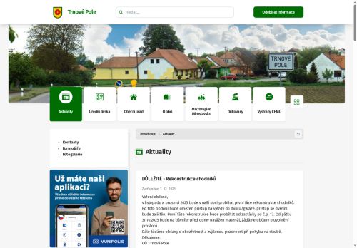 Zobrazit webové stránky Obecní úřad Trnové Pole