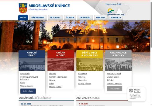 Zobrazit webové stránky Obecní úřad Miroslavské Knínice