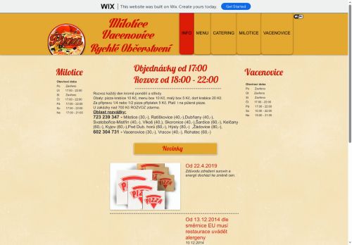 Zobrazit webové stránky Pizza Vacenovice