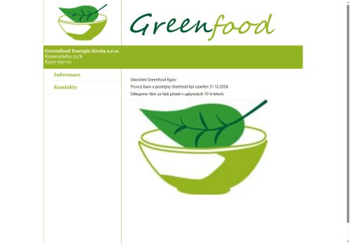 Zobrazit webové stránky Greenfood