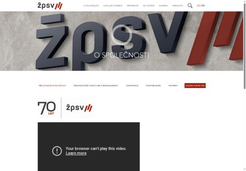 Webové stránky ŽPSV s.r.o., Čerčany