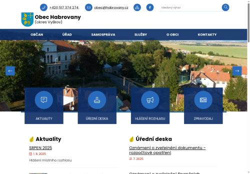 Obec Habrovany nabízí práci na pozici Pracovník technického úseky a údržby zeleně v obci Habrovany