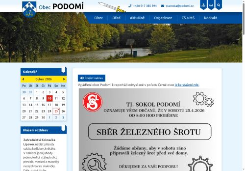 Zobrazit webové stránky Obecní úřad Podomí