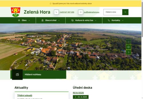 Zobrazit webové stránky Obecní úřad Zelená Hora