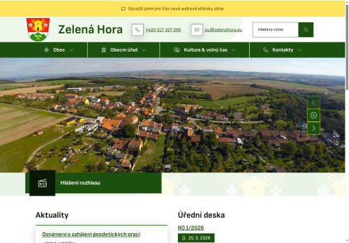 Zobrazit webové stránky Obecní úřad Zelená Hora