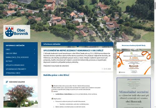 Zobrazit webové stránky Obecní úřad Borovník