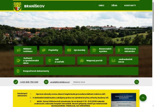 Zobrazit webové stránky Obecní úřad Braníškov