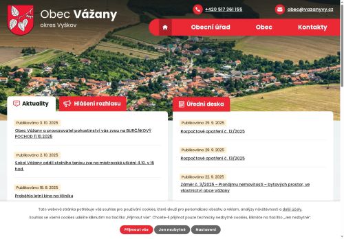Zobrazit webové stránky Obecní úřad Vážany