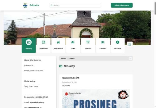 Zobrazit webové stránky Obecní úřad Bukovice