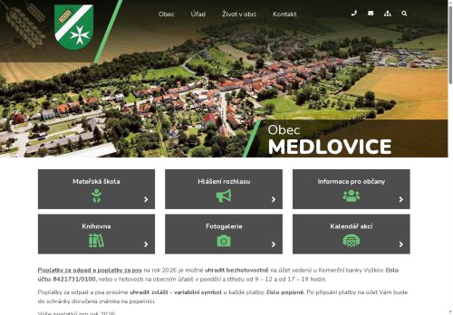 Zobrazit webové stránky Obecní úřad Medlovice