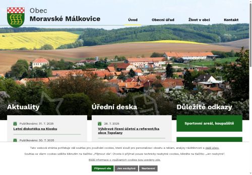 Zobrazit webové stránky Obecní úřad Moravské Málkovice