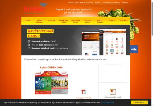 Brabec velkoobchod s.r.o. nabízí práci na pozici SKLADNÍK (M/Ž) v obci Třebíč